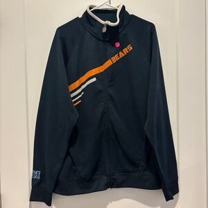 Vintage NFL Pro Line Chicago‎ Bears Track Jacket Mens XL Navy Blue Full Zip